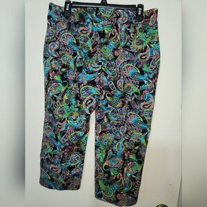 Paisley stretch capris